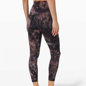 Lululemon align high rise pant 25” diamond dye graphite grey pink in size 4